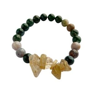 Handmade Gemstone Indian Agate Stretchy Bracelet